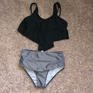 NWOT Large High Waisted 2 piece Bathing Suit